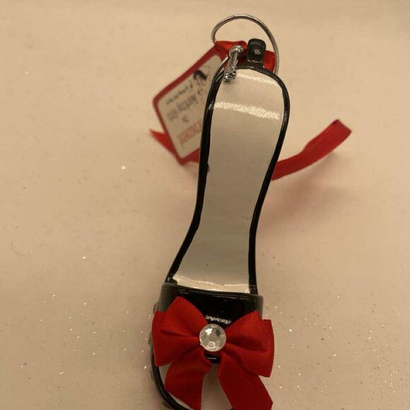NWT Black & Red High Heel Shoe Ceramic Christmas Ornament Working Girl by Gibson - Picture 4 of 4